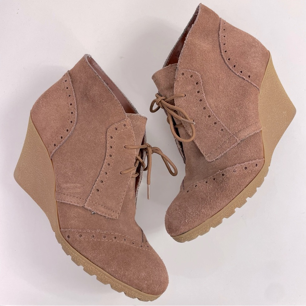 MIA Pampa Brown Suede‎ Tall Wedge Chukka Ankle Boot